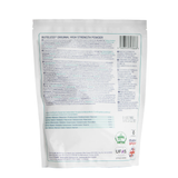 Equine America Buteless Original High Strengh Powder Variant 1Kg. The back of a white sachet with information regarding Buteless original high strenth powder agaisnt a white background. 