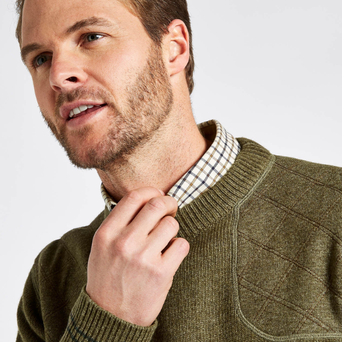 Dubarry Mens Clarinbridge Knit Sweater in Dusky Green | Eland Lodge