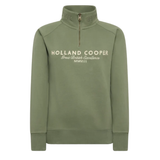 Holland Cooper Sporting Goods Zip Henley - Sage