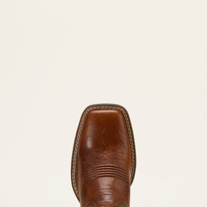 Ariat Ladies Round Up Wide Square Toe StretchFit Western Boot in Arizona Brown/Jade Green