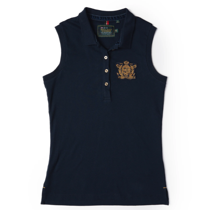 Holland Cooper Sleeveless Polo in Ink Navy | Eland Lodge