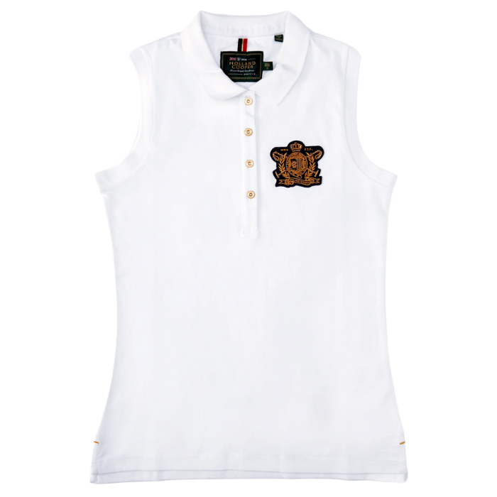 Holland Cooper Sleeveless Polo in White | Eland Lodge