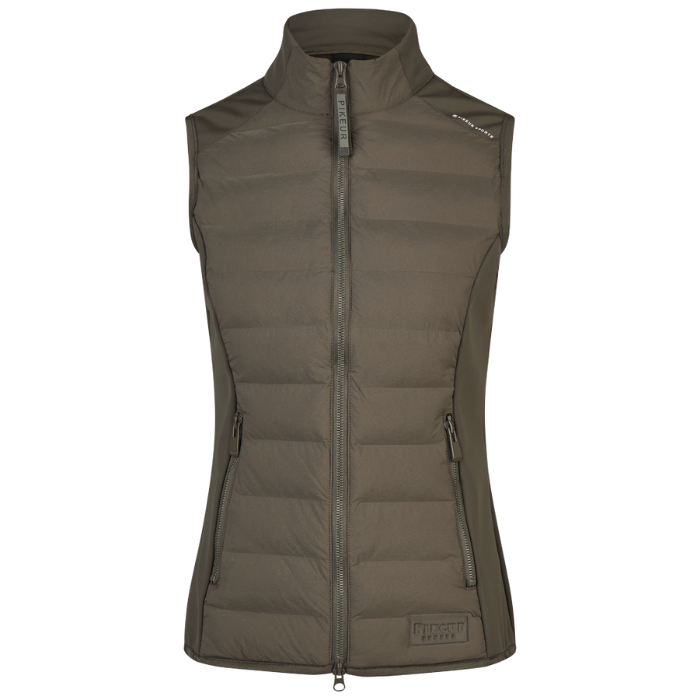 Khaki green gillet on white background