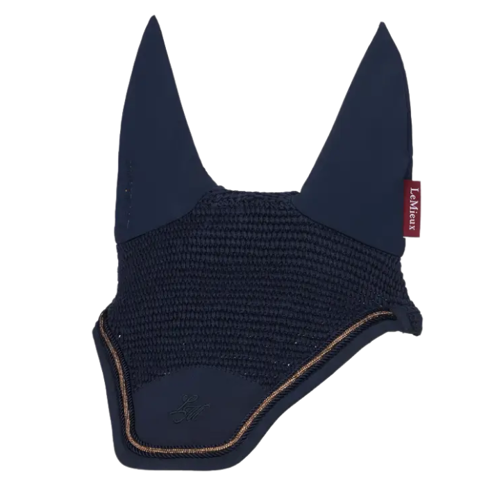 Equine navy horse hood on white backgrounf 'LeMieux'