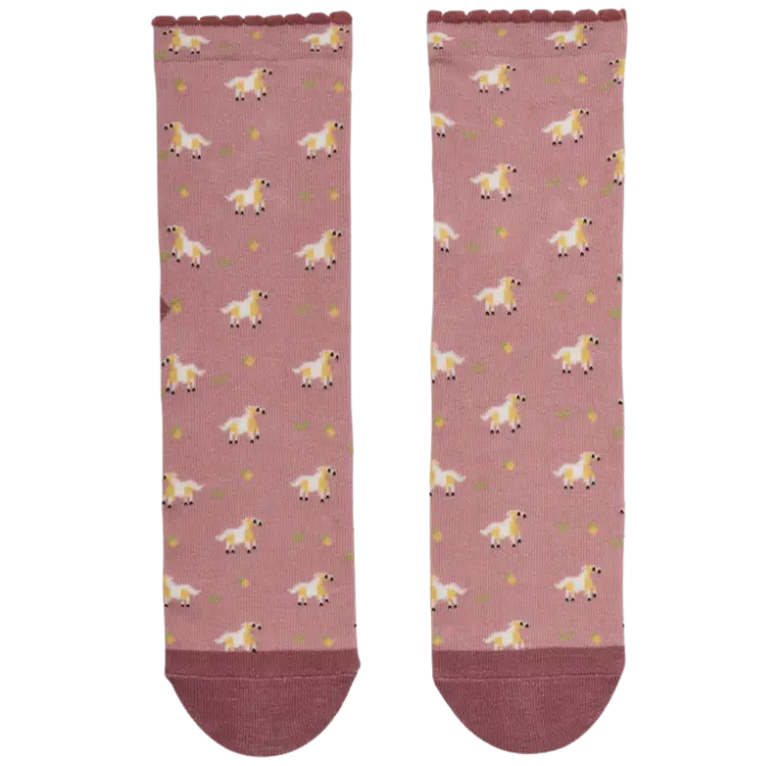 Pair of LeMieux Mini Character Socks - Spring/Summer 2025 with lemon and horse print