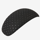 Lemieux Verv Panel Swaroski Variant Black. Black hat panel with crystals agaisnt a white background. 
