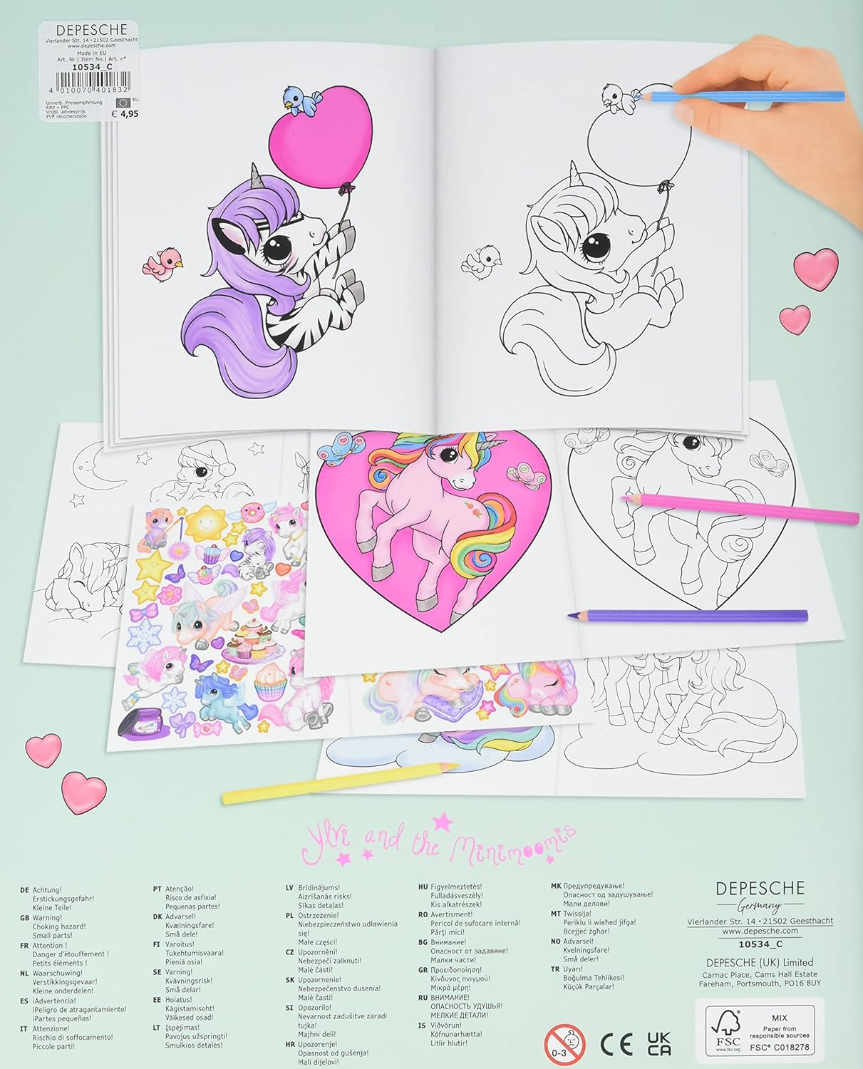 Ylvi & the Minimoomis Create your Unicorn Colouring Book