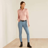 Ariat Ladies Gridwork 1/4 Zip Base Layer in Misty Rose Heather
