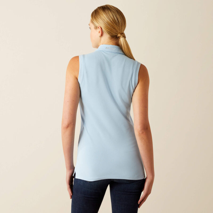 Ariat Ladies Prix 3.0 Sleeveless Polo Shirt in Bluebell