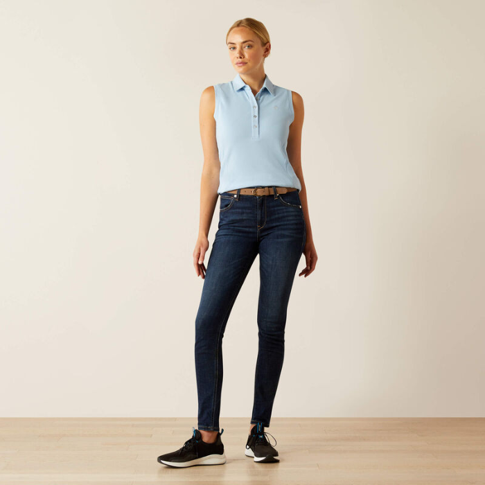 Ariat Ladies Prix 3.0 Sleeveless Polo Shirt in Bluebell