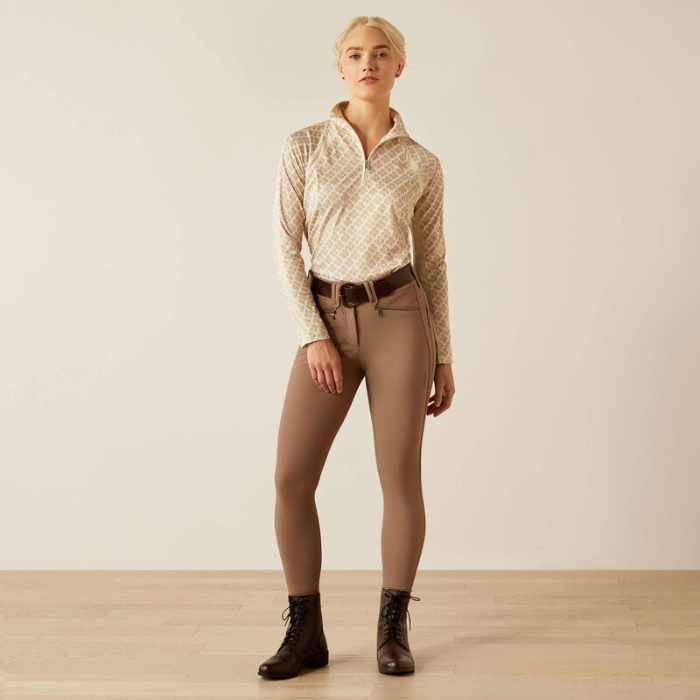 Ariat Ladies Sunstopper 3.0 1/4 Zip Baselayer in Almond Milk