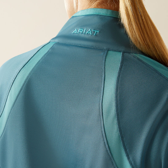 Ariat Ladies Sunstopper 3.0 1/4 Zip Baselayer in Storm Blue