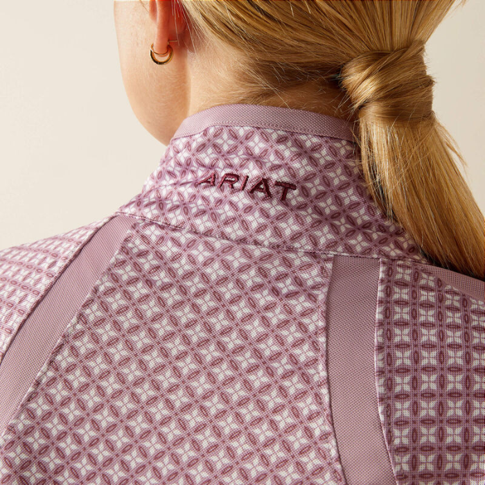 Ariat Ladies Sunstopper 3.0 1/4 Zip Baselayer in Lavender Mist Tile