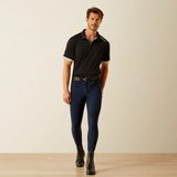 Ariat Mens Bandera Team Short Sleeve 1/4 Zip Polo in Black | Eland Lodge