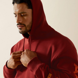 Ariat Men's Rebar Graphic Hoodie in Russet Brown/Potter's Clay