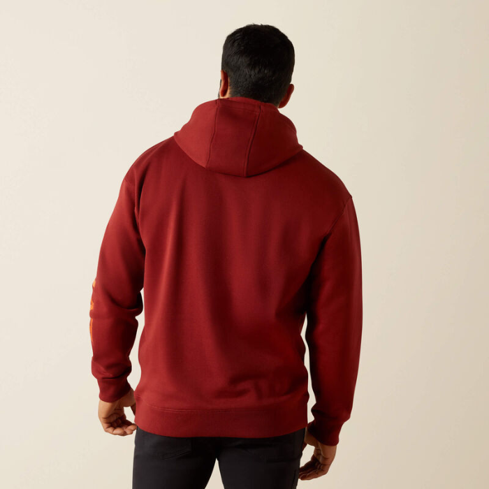 Ariat Men's Rebar Graphic Hoodie in Russet Brown/Potter's Clay