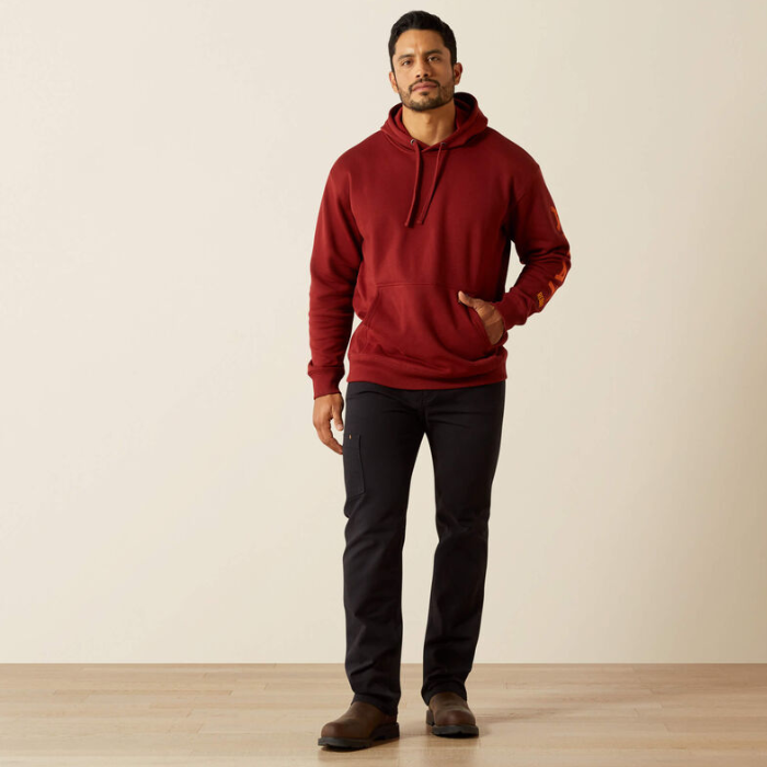 Ariat Men's Rebar Graphic Hoodie in Russet Brown/Potter's Clay