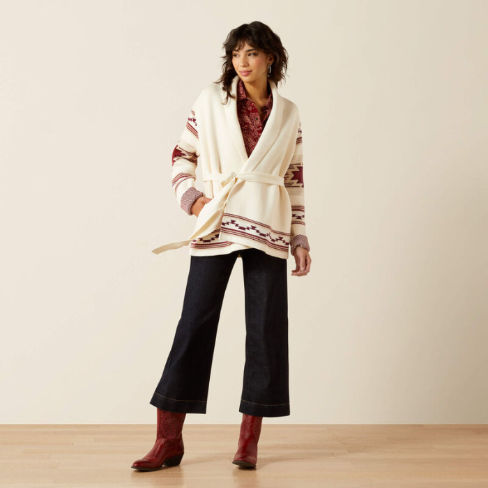 Ariat Women's Westward Wrap Sweater in Cream