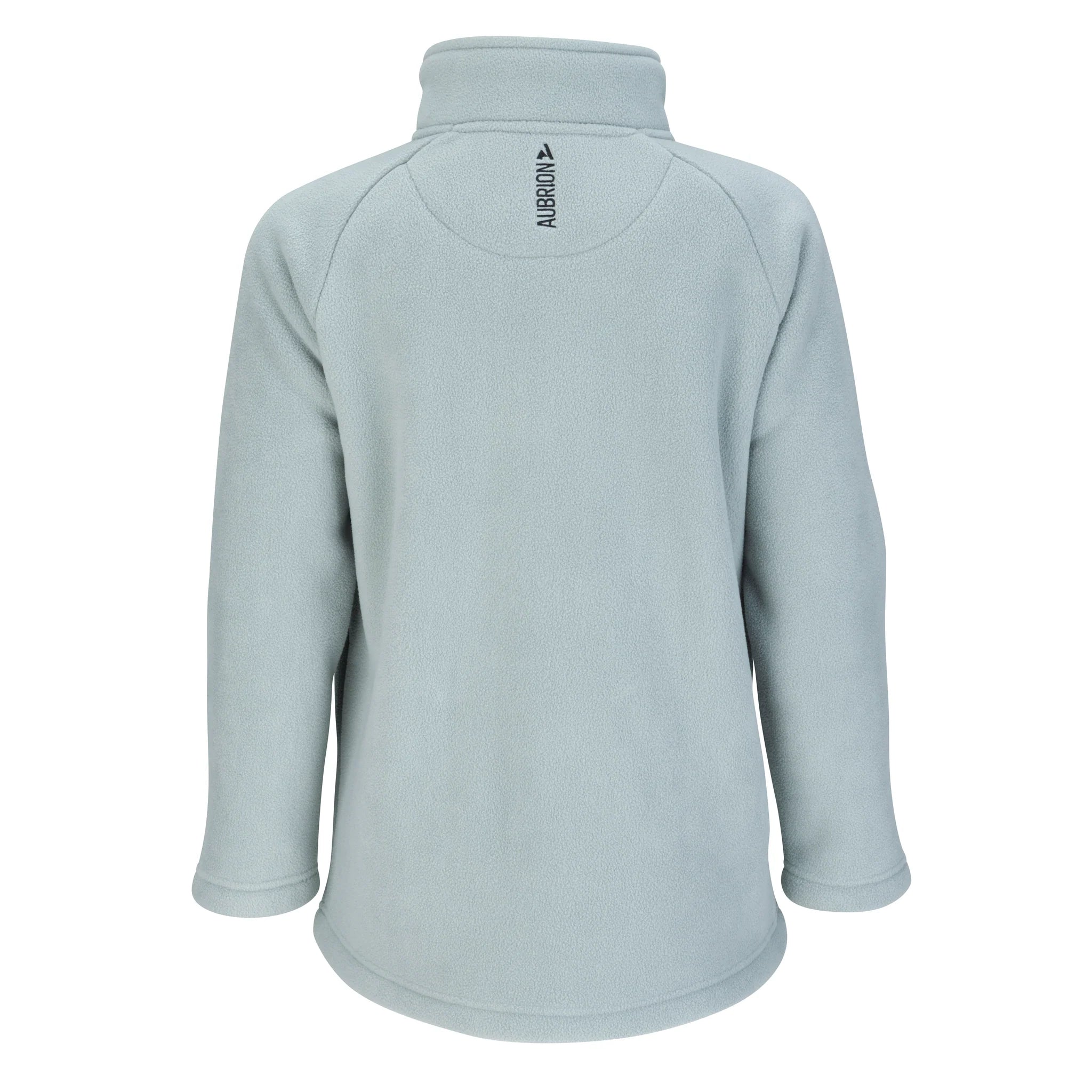 Light blue fleece pullover with a small Aubrion wording on a white background