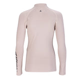 Light pink long-sleeve equestrian base layer with a small logo on a white background