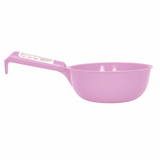A Red Gorilla Feed Scoop- Limited Edition Variant Colour Soft Pink. Plastic feed scoop on white background.