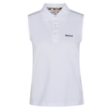 Barbour Ladies Bowford Sleeveless Polo Top in White