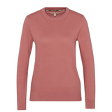 Pink long-sleeve knitted jumper on a white background