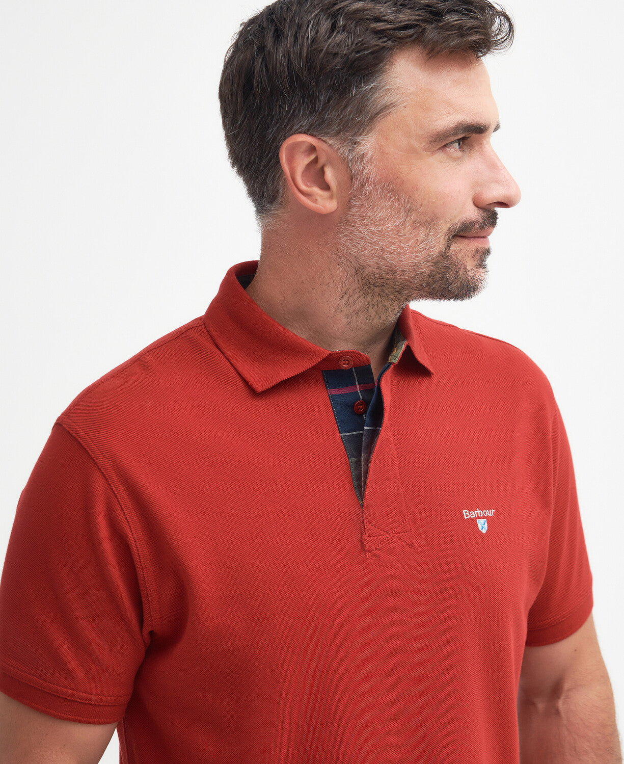 Barbour Mens Hart Polo in Crimson