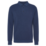 Barbour Mens Holt Waffle Knitted Polo Shirt in Oceana