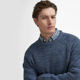 Barbour Mens Horseford Crew Neck Jumper in River Blue | Eland Lodge