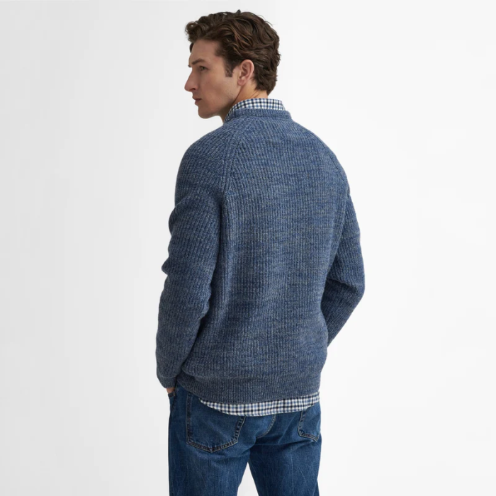 Barbour Mens Horseford Crew Neck Jumper in River Blue | Eland Lodge