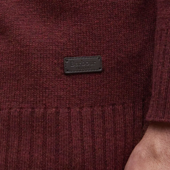 Barbour Mens Kelson Half Zip Jumper in Fired Brick