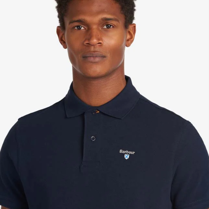 Barbour Mens Original Sports Tailored Polo in Navy
