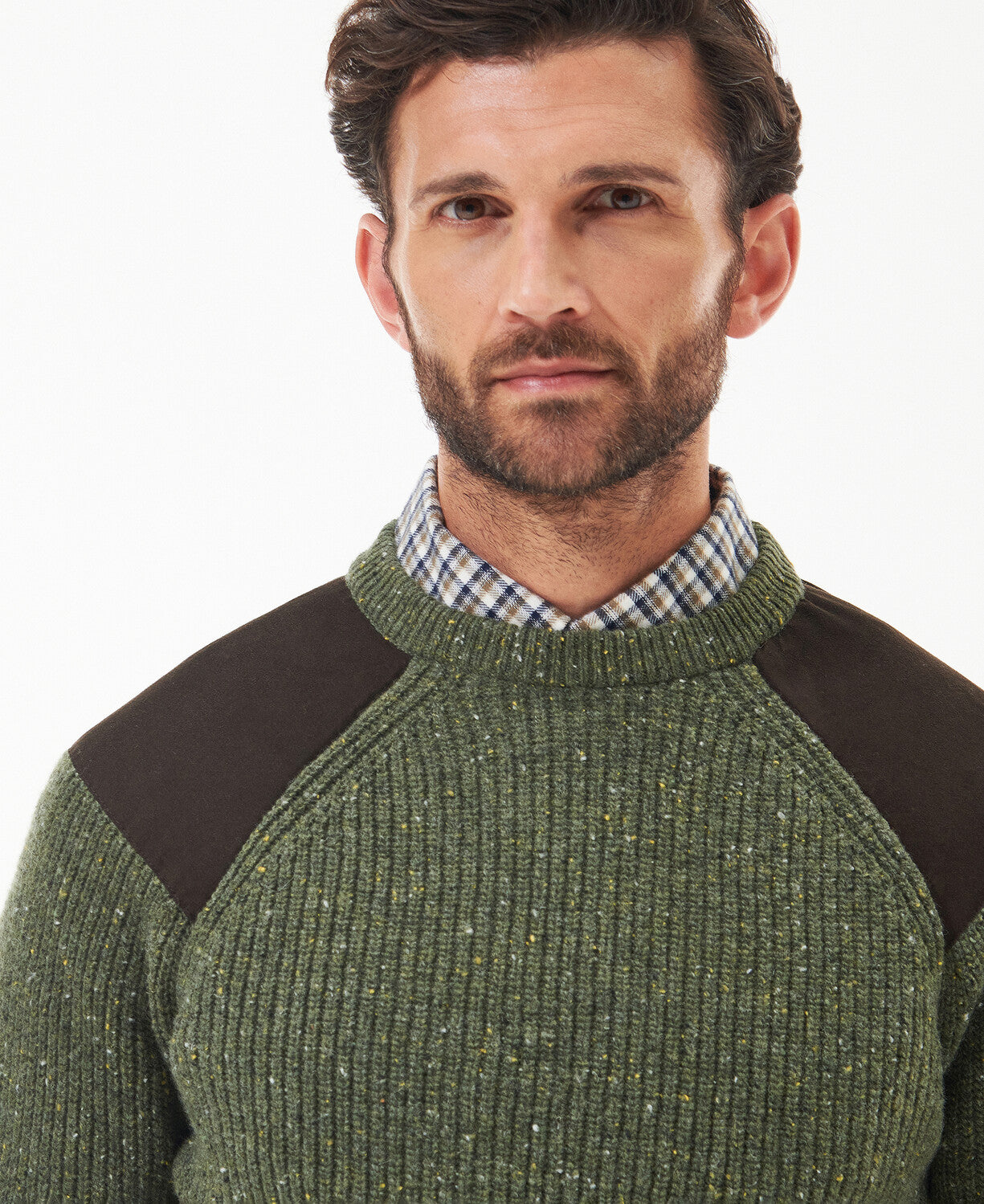Barbour Mens Raisthorpe Crew Neck Jumper in Olive