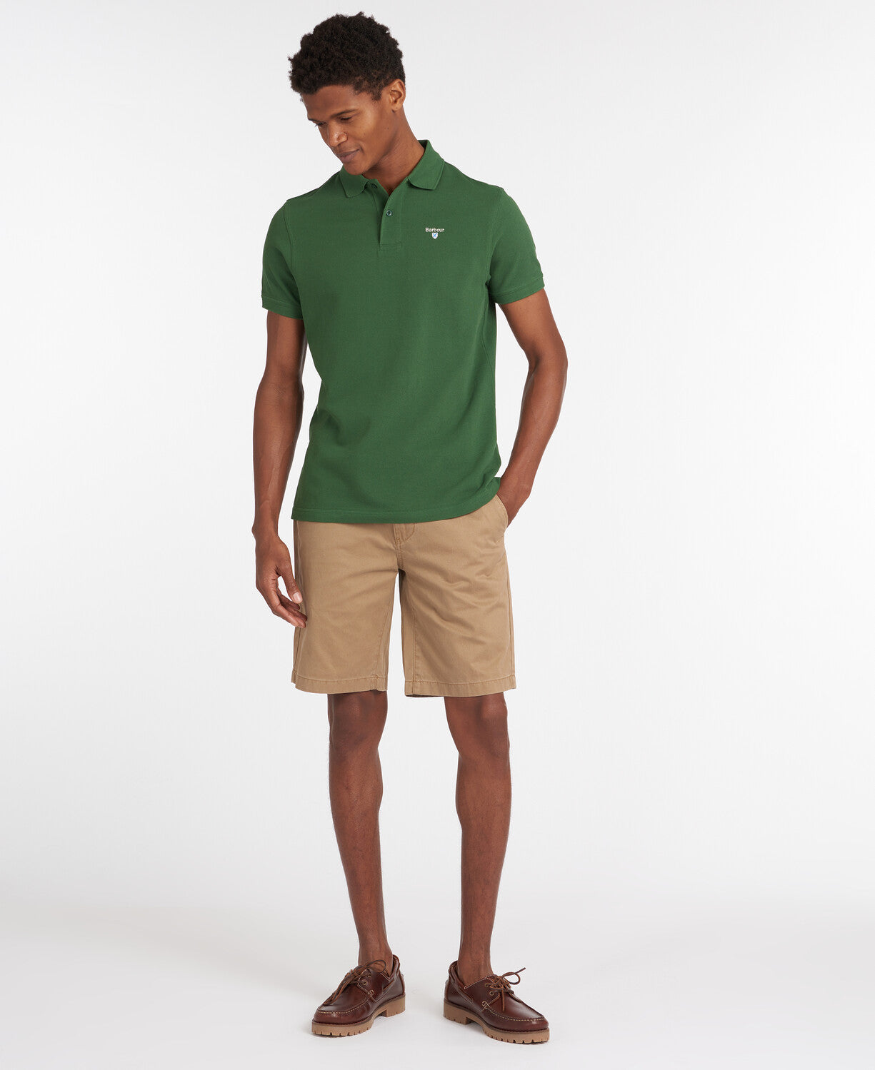 Barbour Mens Sports Polo in Racing Green