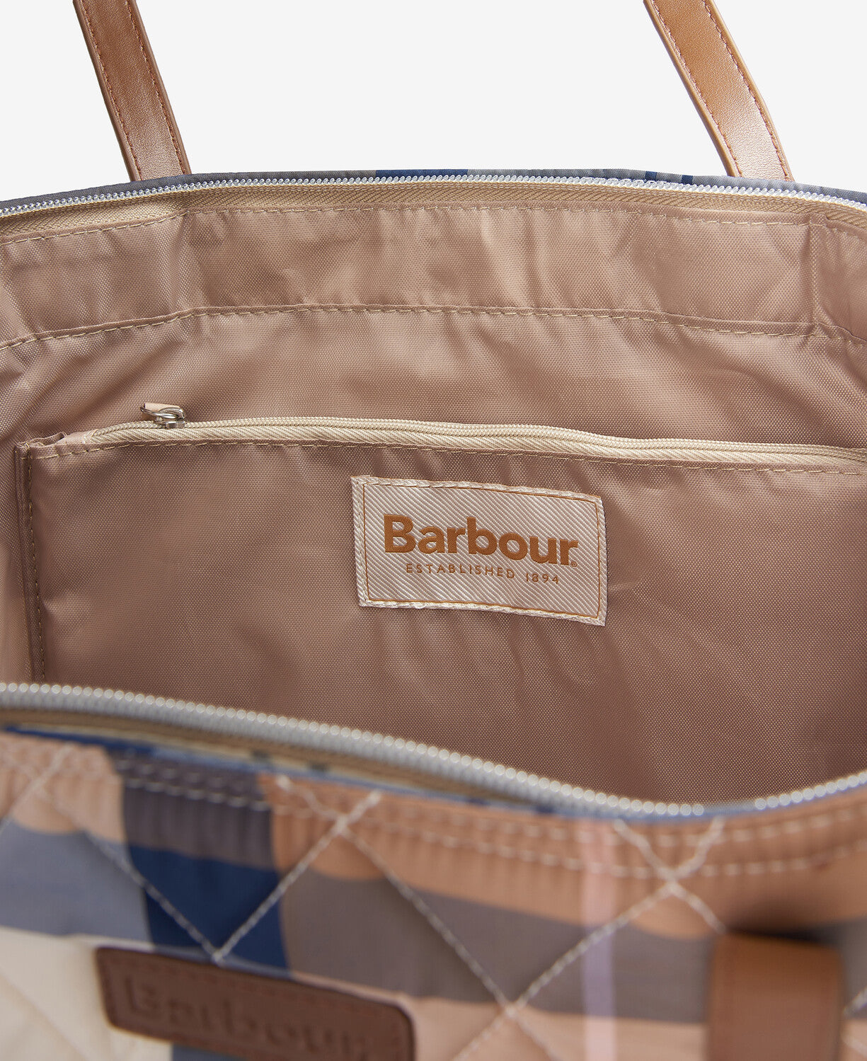 Barbour Ladies Wetherham Quilted Tartan Tote Bag