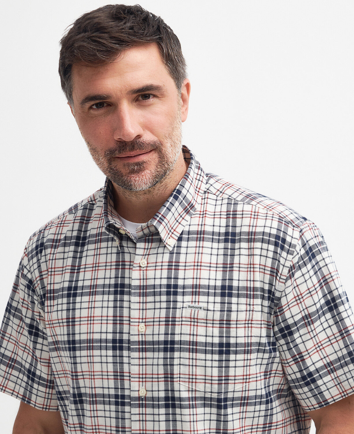 Close Up of Barbour Mens Drafthill Short Sleeve Shirt