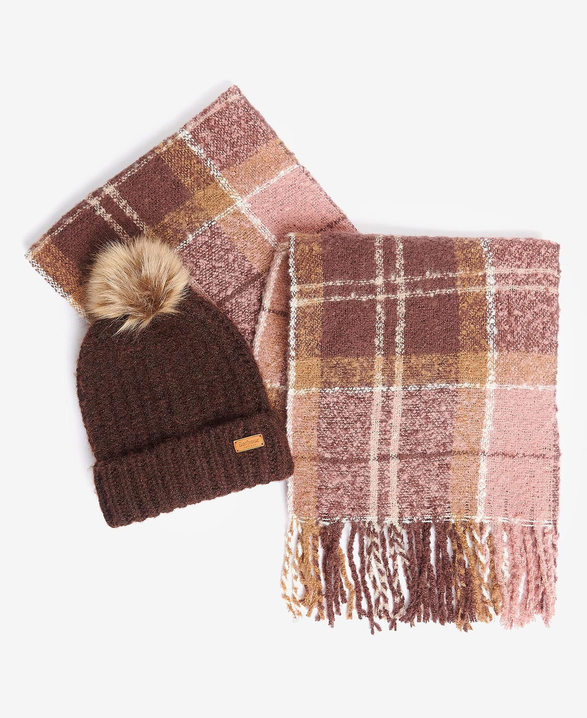 Barbour Saltburn Beanie & Tartan Scarf Gift Set