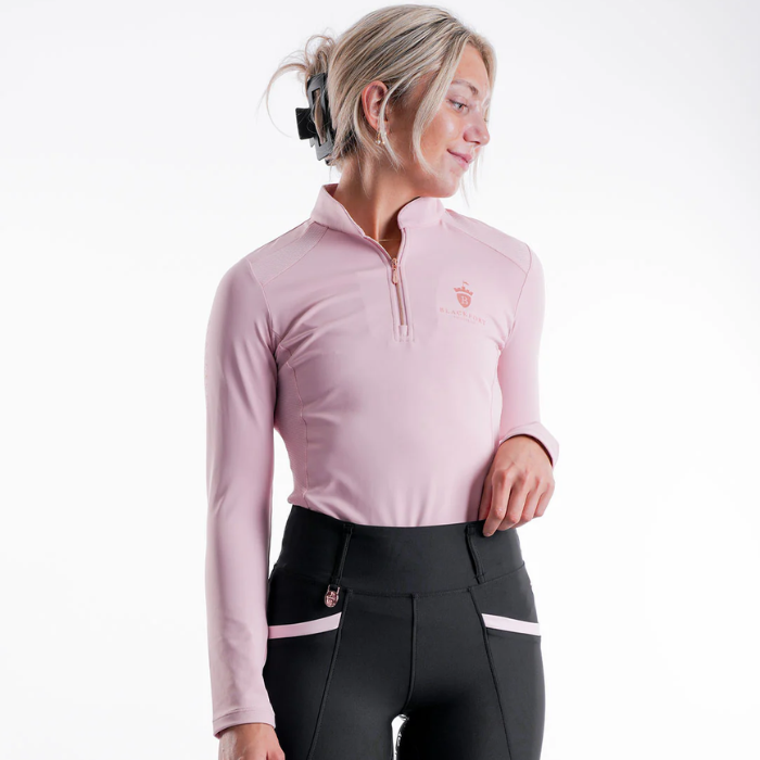 Blackfort Ladies Cool Mesh Long Sleeve Baselayer in Blush Pink