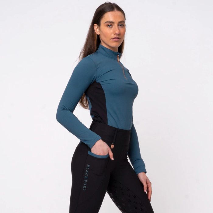 Blackfort Ladies Cool Mesh Long Sleeve Baselayer in Teal/Emerald