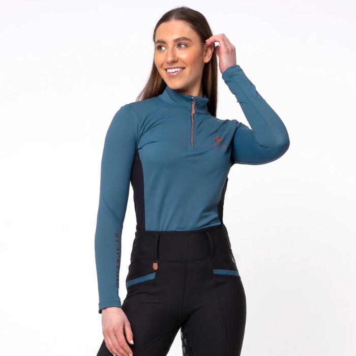 Blackfort Ladies Cool Mesh Long Sleeve Baselayer in Teal/Emerald