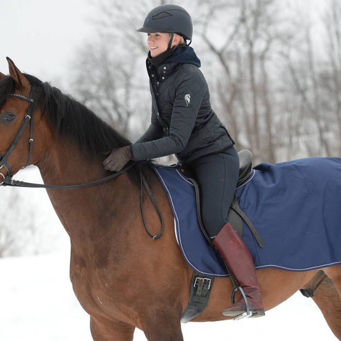 Bucas Riding Rug in Navy/Silver