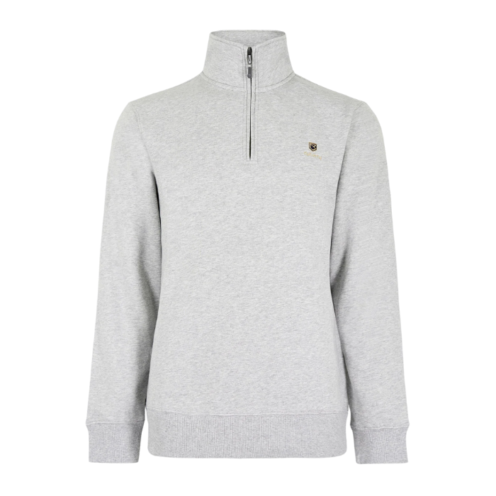 Grey zipped sweatshirt on a white background