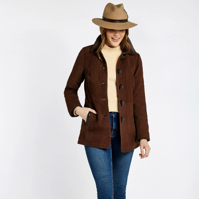 Dubarry Ladies Clarke Leather Jacket in Walnut