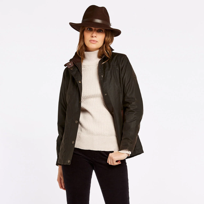 Dubarry Ladies Mountrath Waxed Jacket in Olive