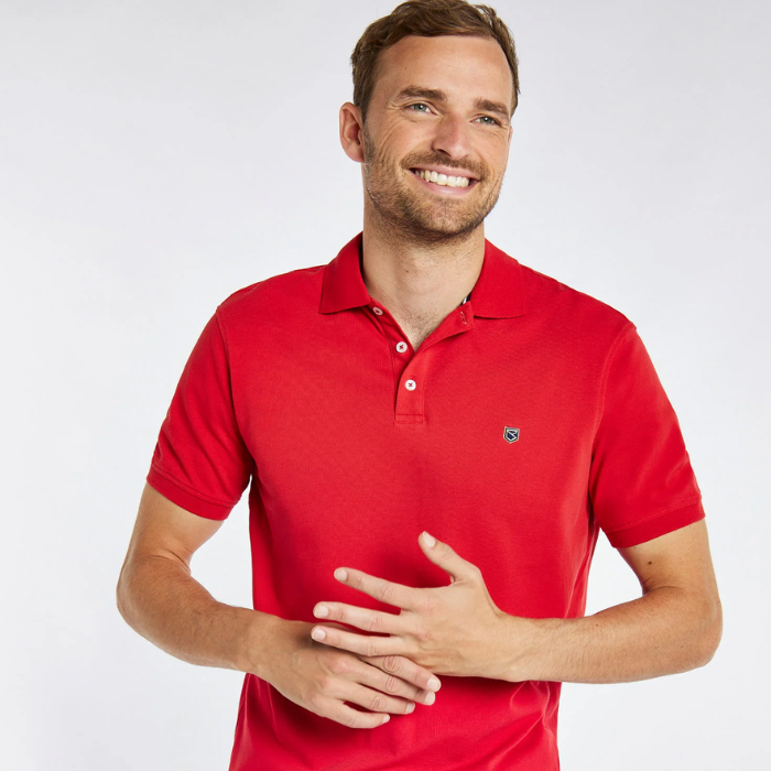 Dubarry Men's Quinlan Polo Shirt in Engine Red | Eland Lodge