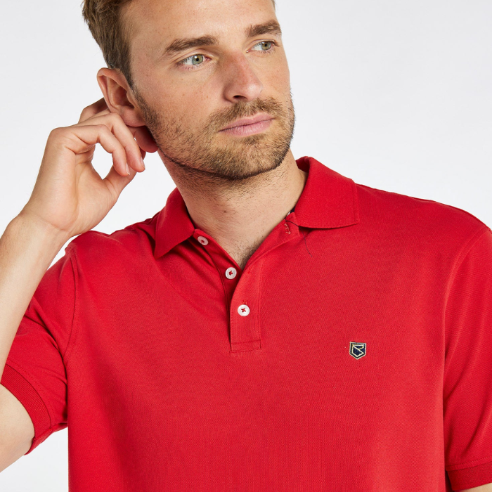 Dubarry Men's Quinlan Polo Shirt in Engine Red | Eland Lodge