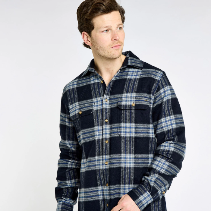 Dubarry Townley Men's Hunting Check Shirt in Indigo