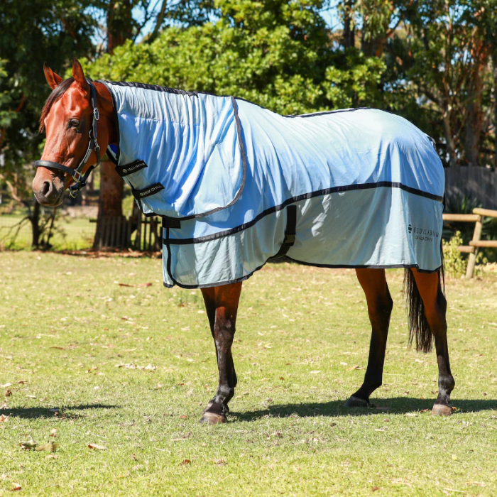 Equilibrium Quick Chill Cool Rug With Detachable Neck in Light Blue