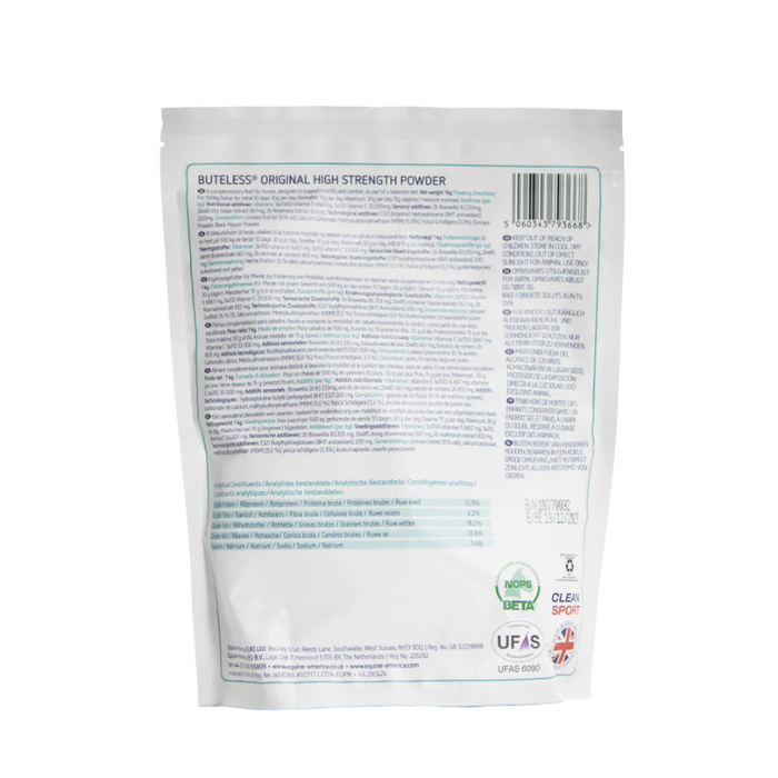 Equine America Buteless Original High Strength Powder Ingredients